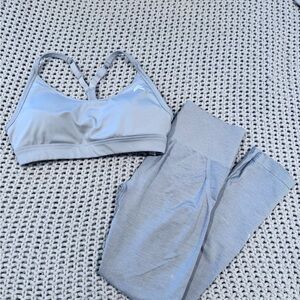 Oner Active Light Gray Leggings and Bra Set